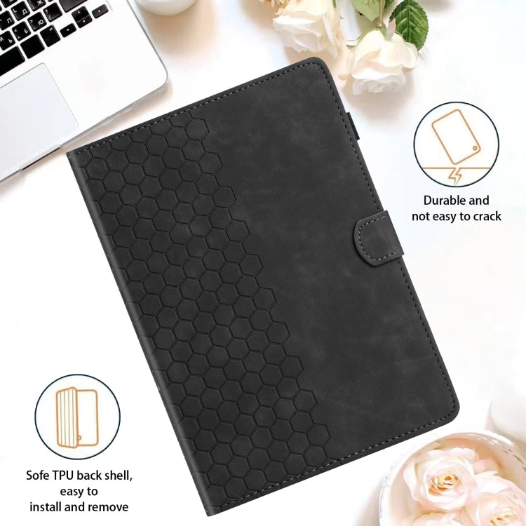 For Lenovo Tab M10 Plus Gen 3rd 2022 Honeycomb Embossed Leather Smart Tablet Case