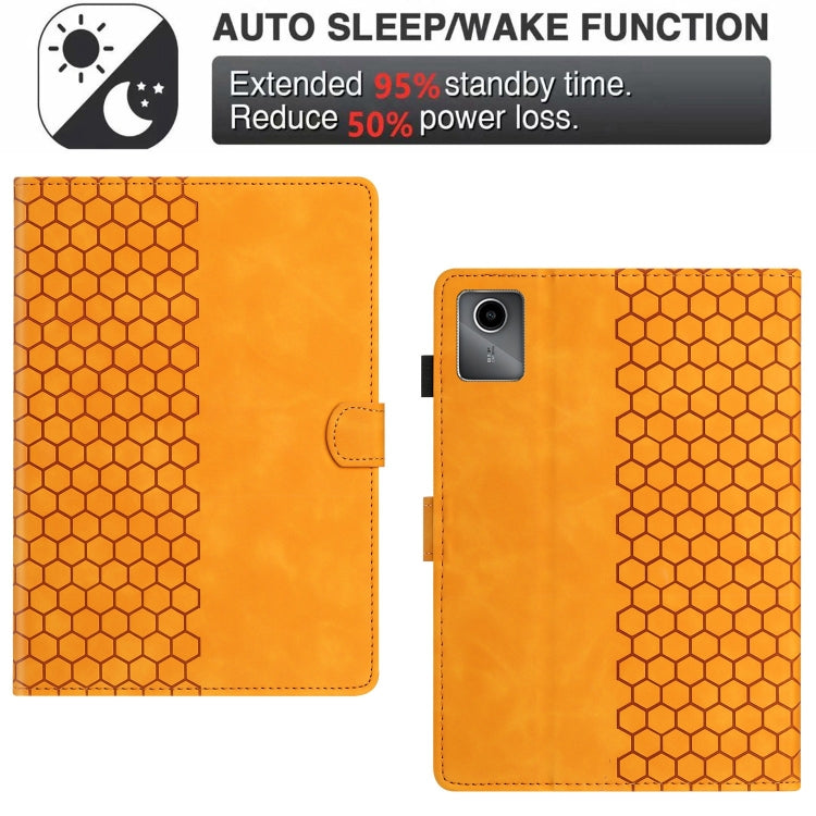 For Lenovo Tab M11 / Xiaoxin Pad 2024 Honeycomb Embossed Leather Smart Tablet Case