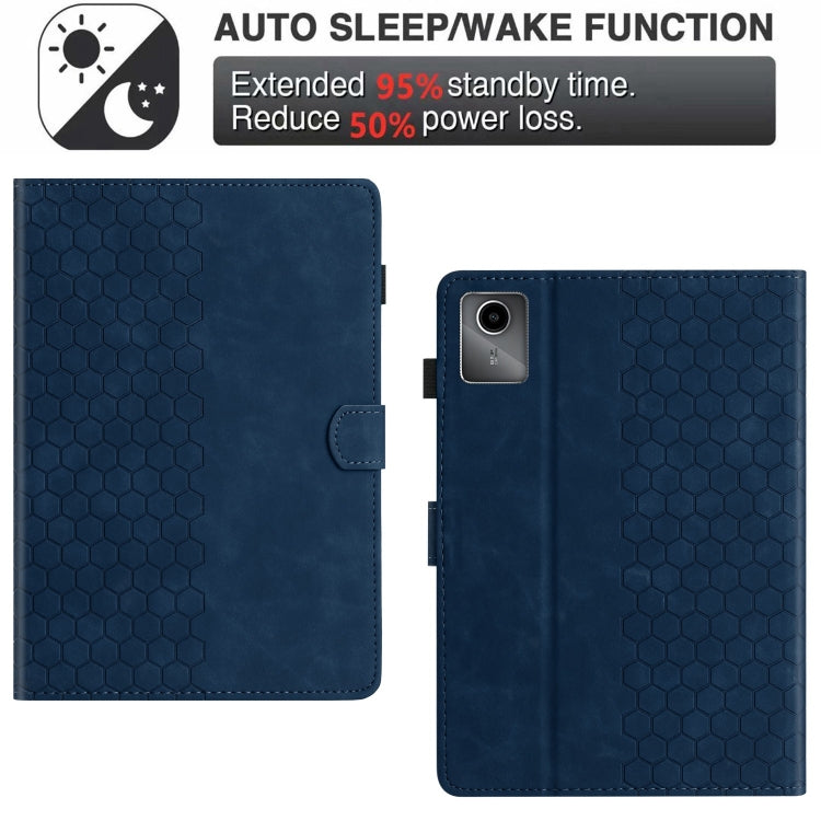 For Lenovo Tab M11 / Xiaoxin Pad 2024 Honeycomb Embossed Leather Smart Tablet Case