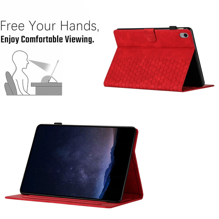 For Lenovo Tab P11 J606F Honeycomb Embossed Leather Smart Tablet Case