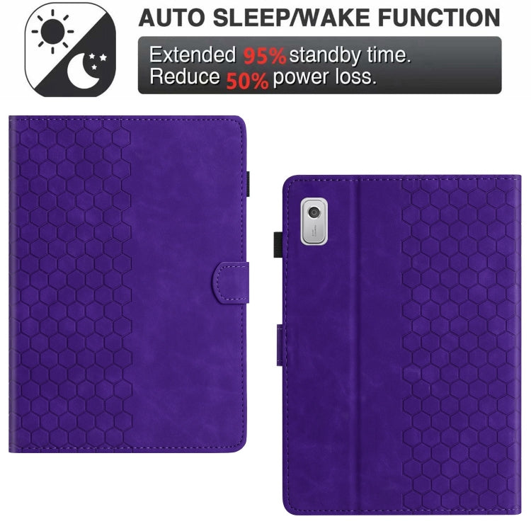 For Lenovo Tab P11 Gen 2 Honeycomb Embossed Leather Smart Tablet Case