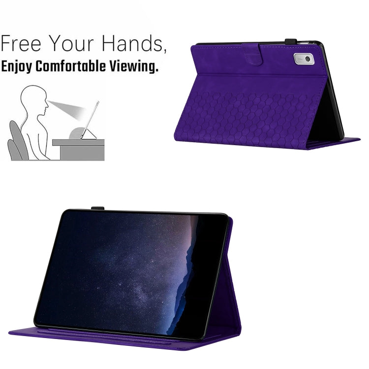 For Lenovo Tab P11 Gen 2 Honeycomb Embossed Leather Smart Tablet Case