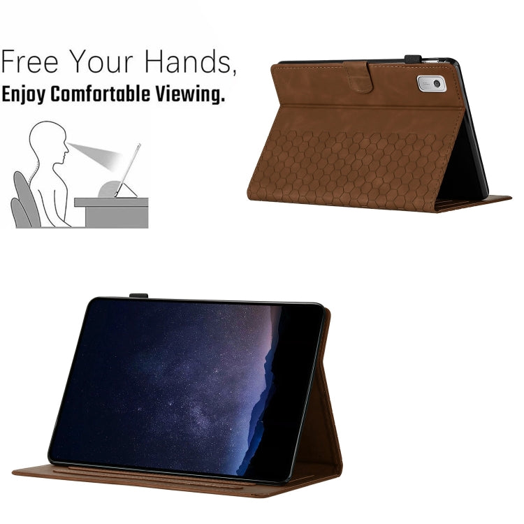 For Lenovo Tab P11 Gen 2 Honeycomb Embossed Leather Smart Tablet Case