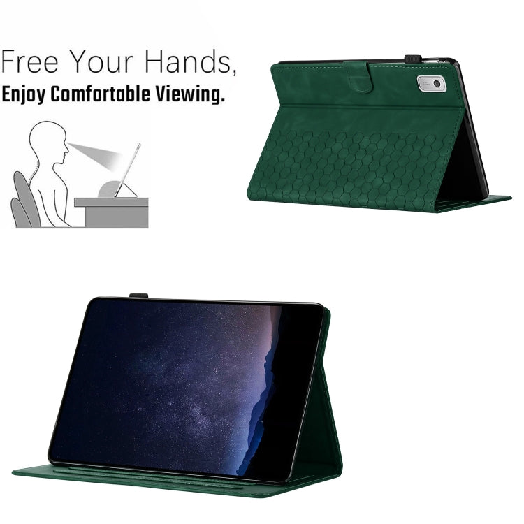 For Lenovo Tab P11 Gen 2 Honeycomb Embossed Leather Smart Tablet Case