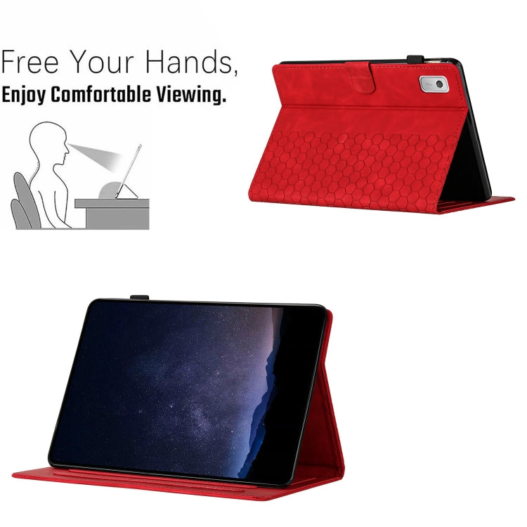 For Lenovo Tab P11 Gen 2 Honeycomb Embossed Leather Smart Tablet Case