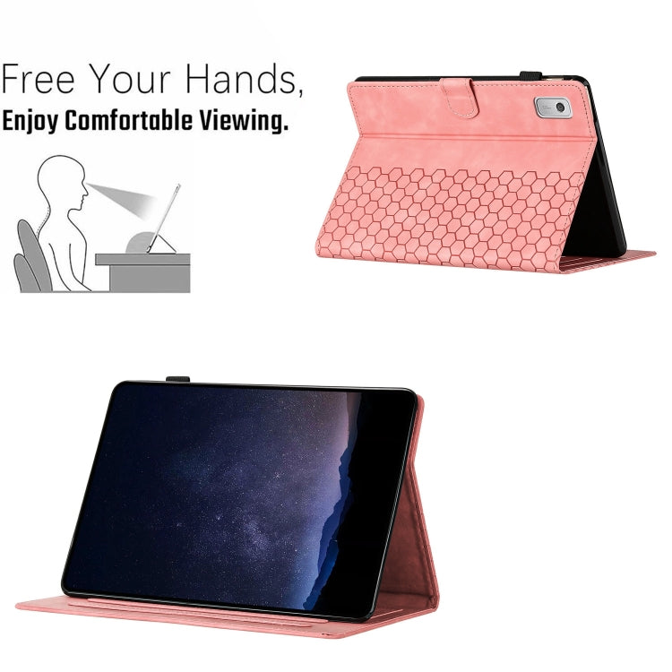 For Lenovo Tab P11 Gen 2 Honeycomb Embossed Leather Smart Tablet Case