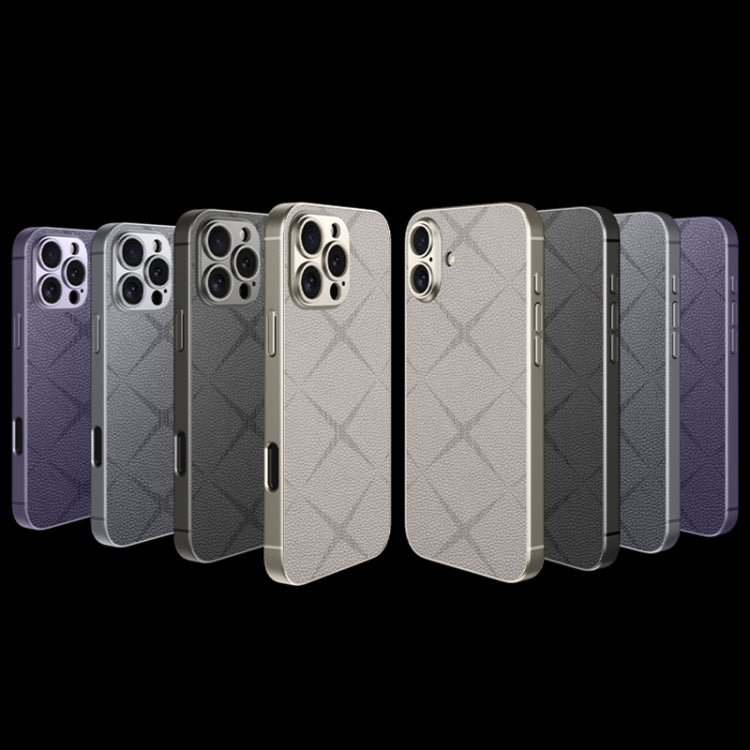 For iPhone 16 Pro Max GKK Asterism Metal Paint Skin Feel Leather Full Coverage Phone Case