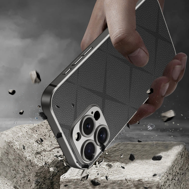 For iPhone 16 Pro Max GKK Asterism Metal Paint Skin Feel Leather Full Coverage Phone Case