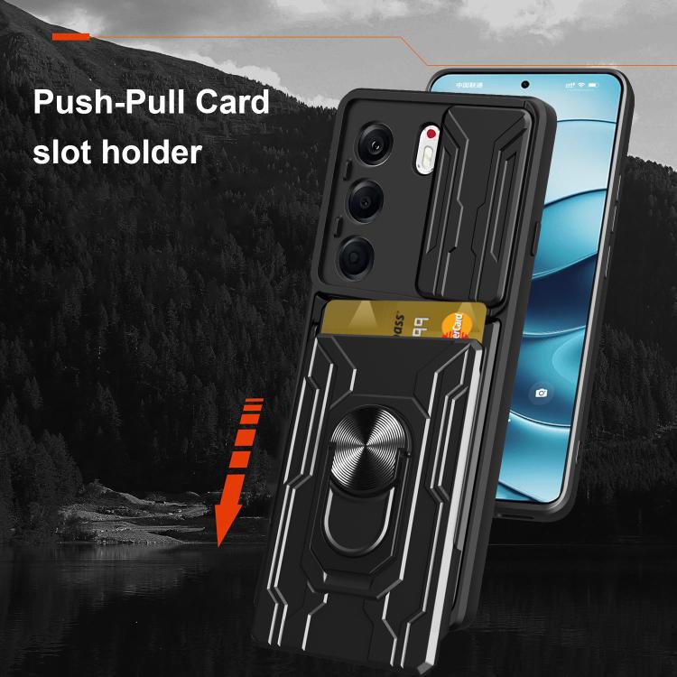 For Tecno Camon 40 Pro 5G Sliding Camshield TPU+PC Phone Case with Card Slot