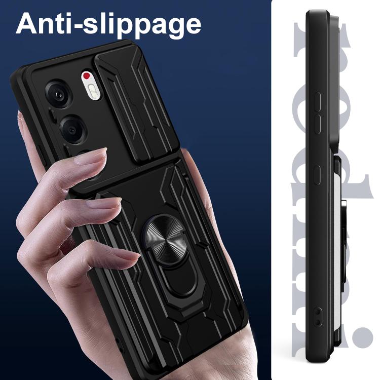 For Tecno Camon 40 Pro 5G Sliding Camshield TPU+PC Phone Case with Card Slot