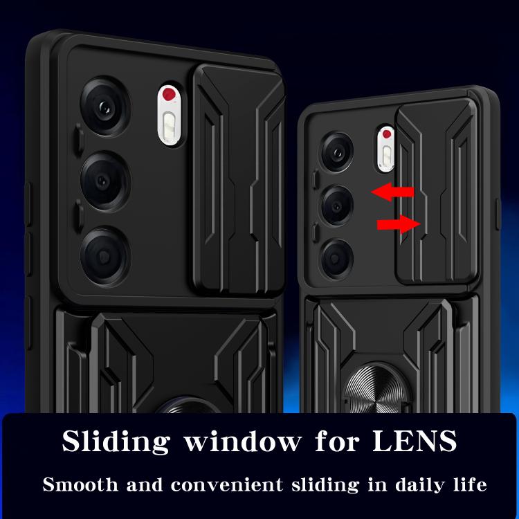 For Tecno Camon 40 Pro 5G Sliding Camshield TPU+PC Phone Case with Card Slot
