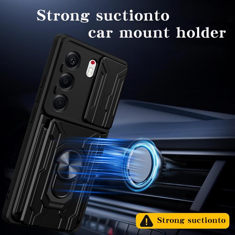 For Tecno Camon 40 Pro 5G Sliding Camshield TPU+PC Phone Case with Card Slot