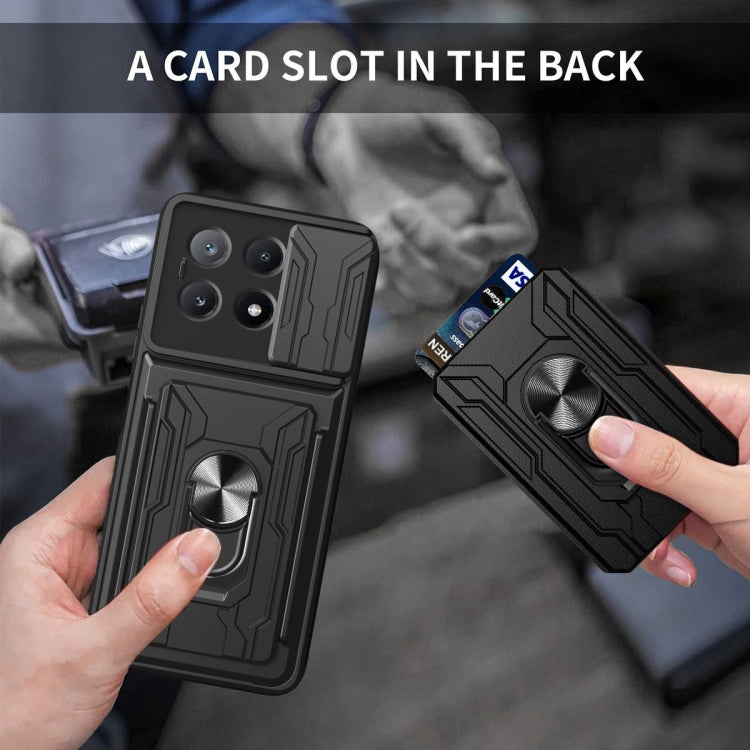 For Xiaomi Poco X6 Pro Sliding Camshield TPU+PC Phone Case with Card Slot