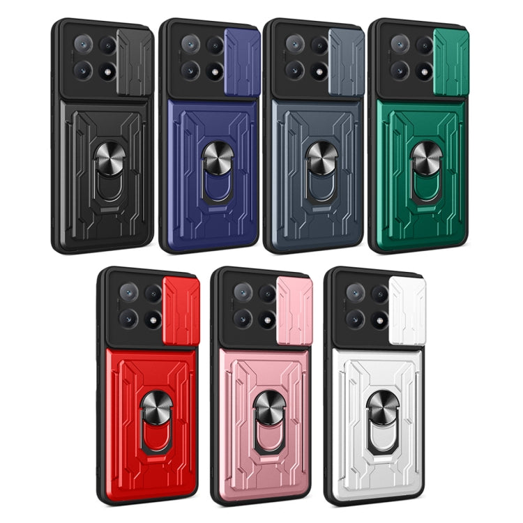 For Xiaomi Poco X6 Pro Sliding Camshield TPU+PC Phone Case with Card Slot