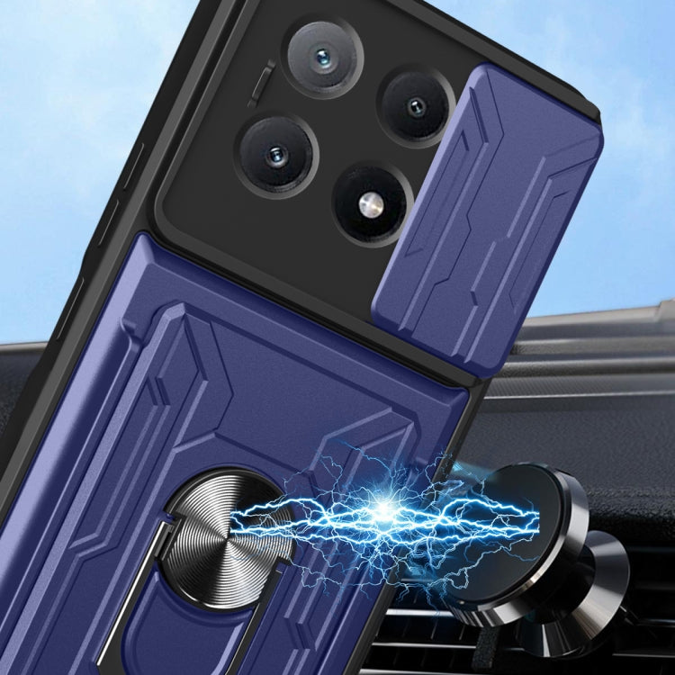 For Xiaomi Poco X6 Pro Sliding Camshield TPU+PC Phone Case with Card Slot