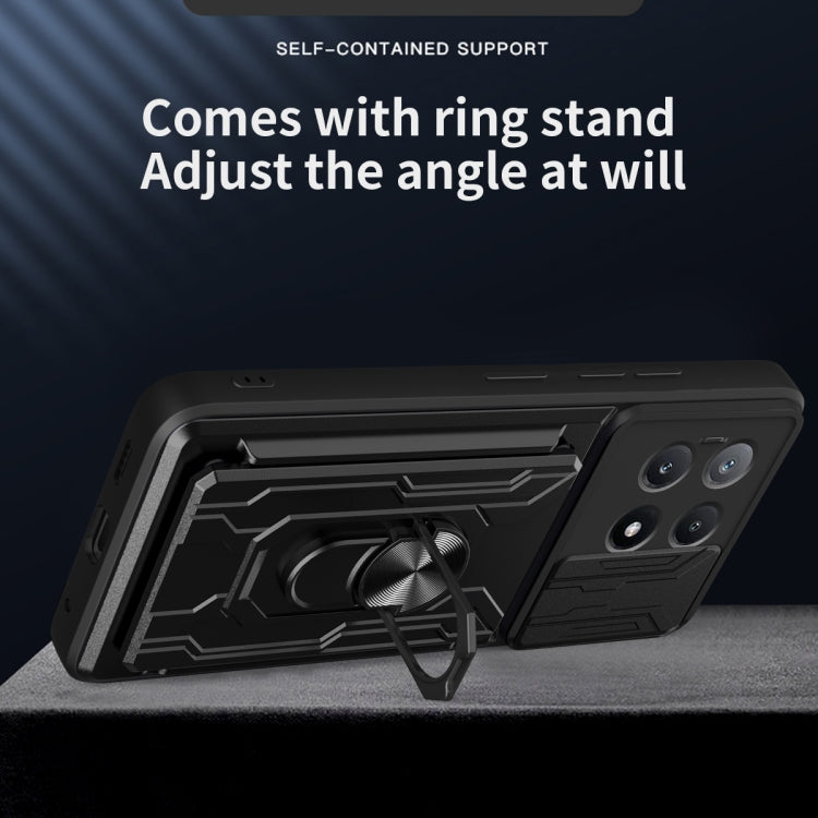 For Xiaomi Poco X6 Pro Sliding Camshield TPU+PC Phone Case with Card Slot