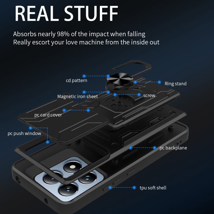 For Xiaomi 14T Pro Sliding Camshield TPU+PC Phone Case with Card Slot