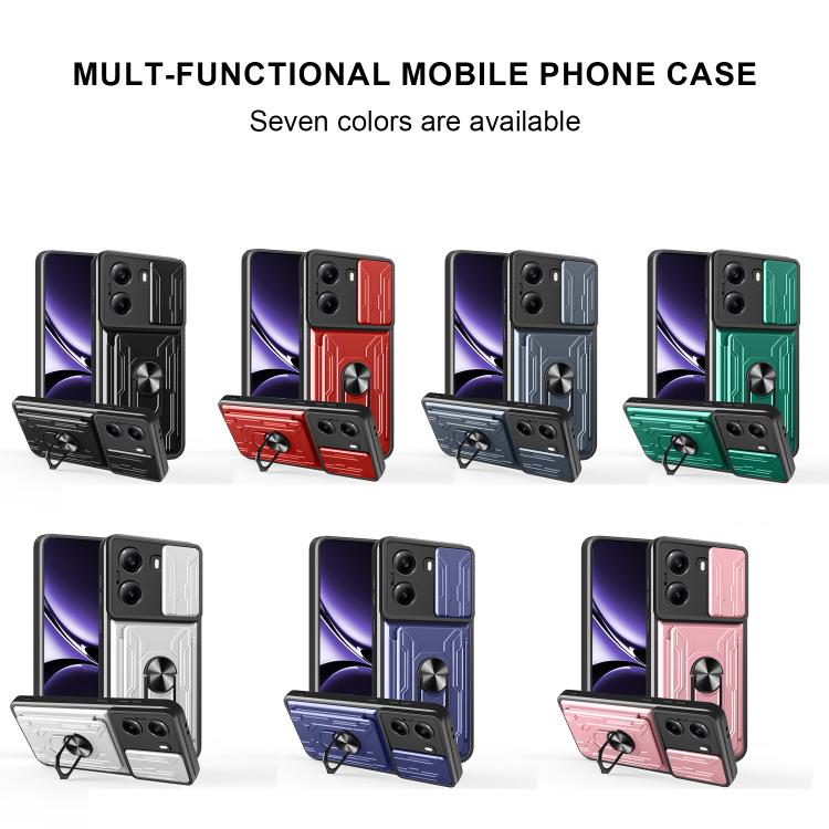 For Xiaomi Poco X7 Pro Sliding Camshield TPU+PC Phone Case with Card Slot