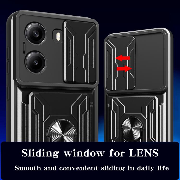 For Xiaomi Poco X7 Pro Sliding Camshield TPU+PC Phone Case with Card Slot