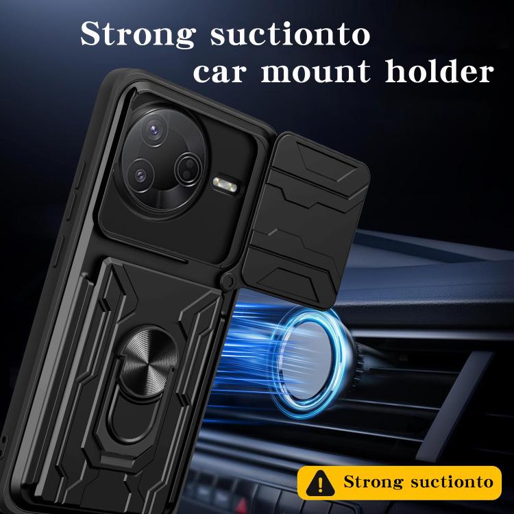 For Xiaomi Poco F7 Pro Sliding Camshield TPU+PC Phone Case with Card Slot