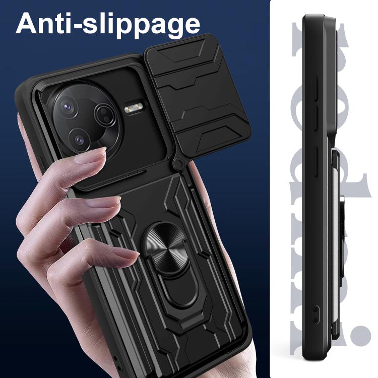 For Xiaomi Poco F7 Pro Sliding Camshield TPU+PC Phone Case with Card Slot