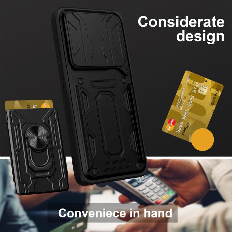 For Xiaomi Poco F7 Pro Sliding Camshield TPU+PC Phone Case with Card Slot