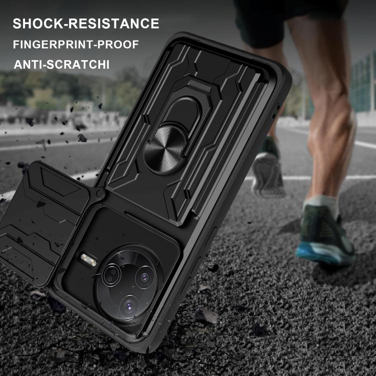 For Xiaomi Poco F7 Pro Sliding Camshield TPU+PC Phone Case with Card Slot