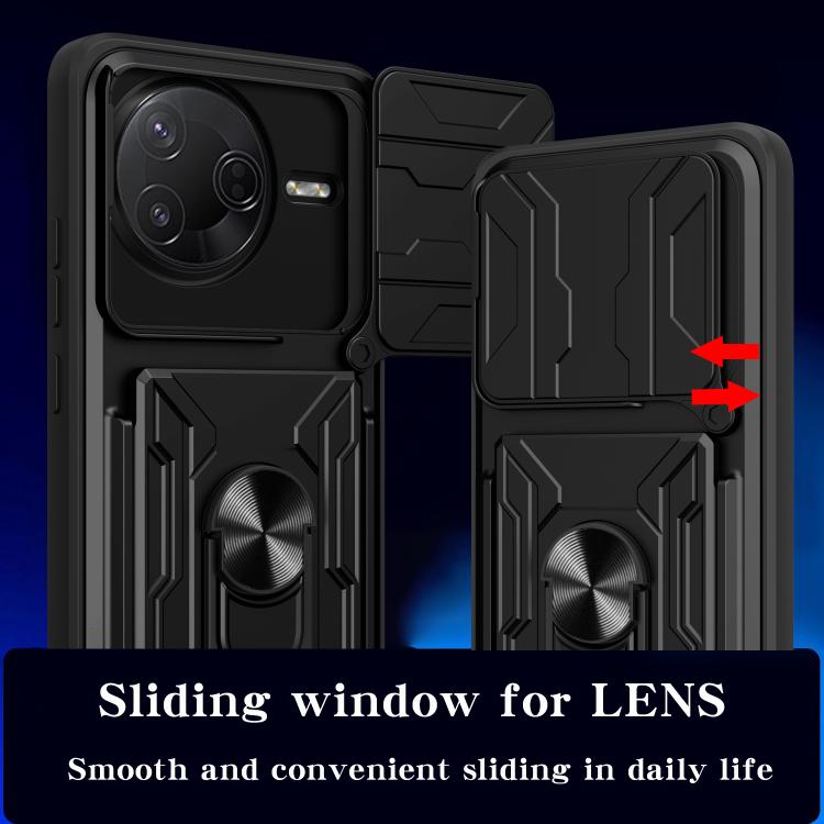 For Xiaomi Poco F7 Pro Sliding Camshield TPU+PC Phone Case with Card Slot