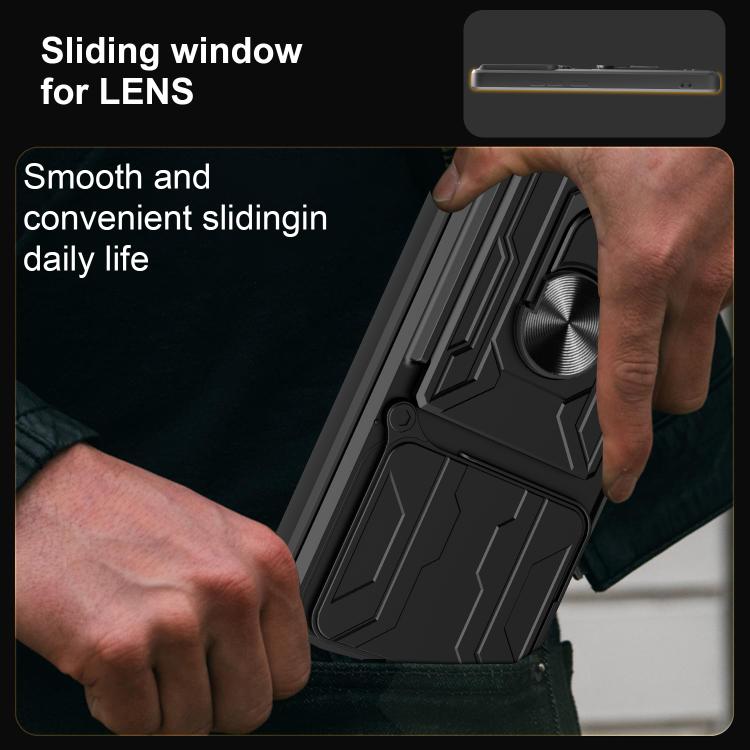 For Xiaomi Poco F7 Pro Sliding Camshield TPU+PC Phone Case with Card Slot