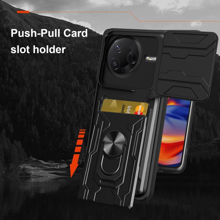 For Xiaomi Poco F7 Pro Sliding Camshield TPU+PC Phone Case with Card Slot