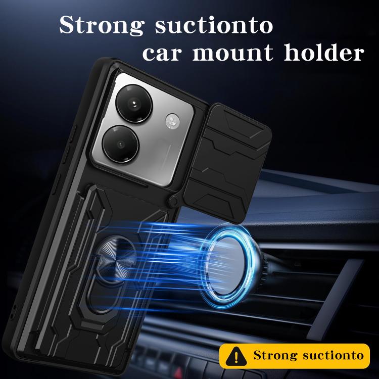 For Xiaomi Poco M7 Pro 5G Sliding Camshield TPU+PC Phone Case with Card Slot
