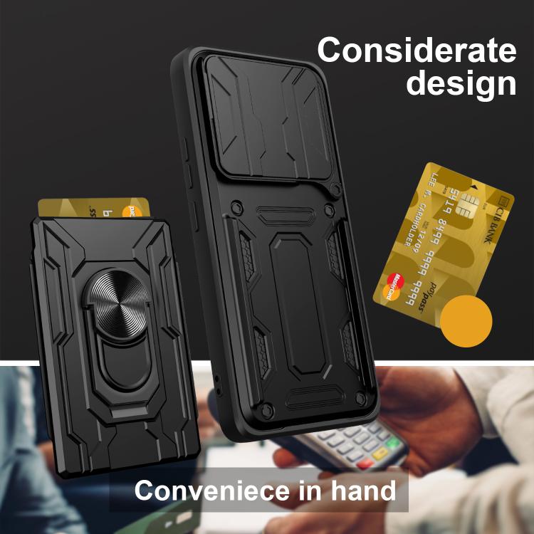 For Xiaomi Poco M7 Pro 5G Sliding Camshield TPU+PC Phone Case with Card Slot