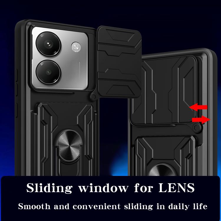For Xiaomi Poco M7 Pro 5G Sliding Camshield TPU+PC Phone Case with Card Slot