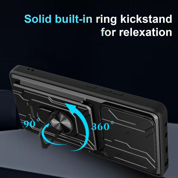 For Xiaomi Poco M7 Pro 5G Sliding Camshield TPU+PC Phone Case with Card Slot