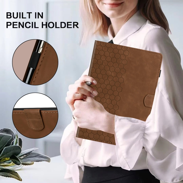 For Amazon Kindle Paperwhite 2021 Honeycomb Embossed Leather Smart Tablet Case