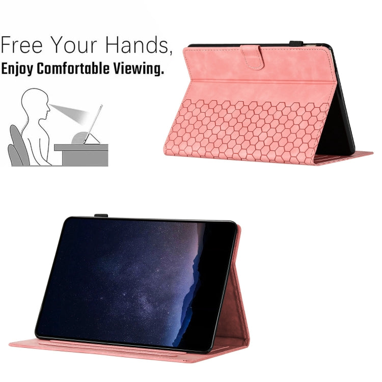 For Amazon Kindle Paperwhite 2021 Honeycomb Embossed Leather Smart Tablet Case