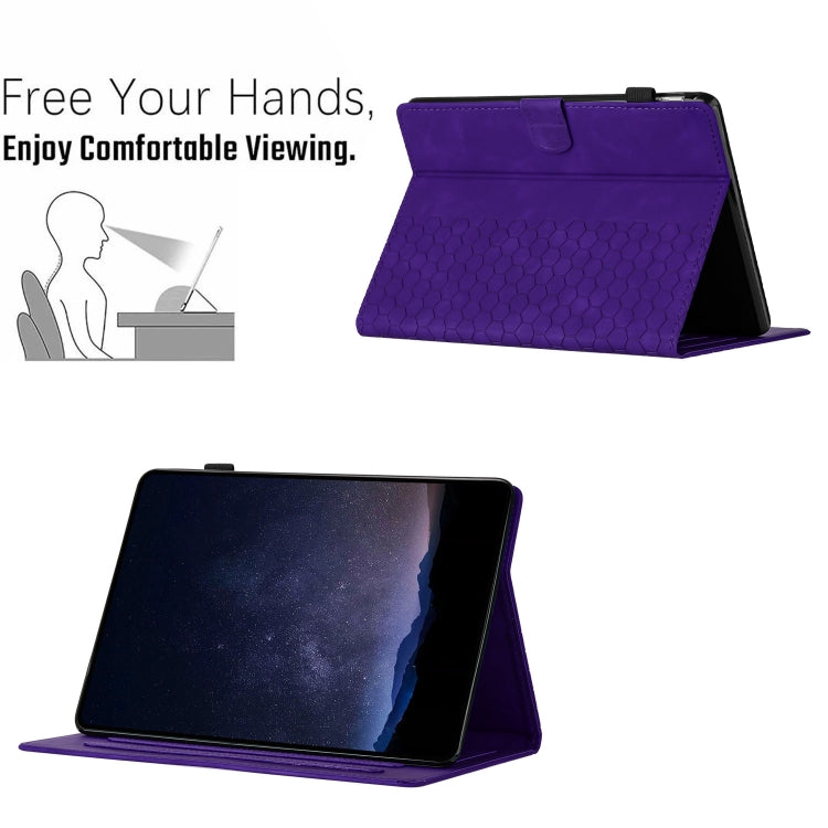 For Amazon Kindle Paperwhite 4 / 3 / 2 / 1 Honeycomb Embossed Leather Smart Tablet Case