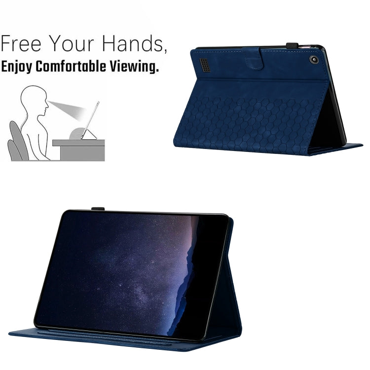 For Amazon Kindle Fire 7 2017 / 2019 Honeycomb Embossed Leather Smart Tablet Case