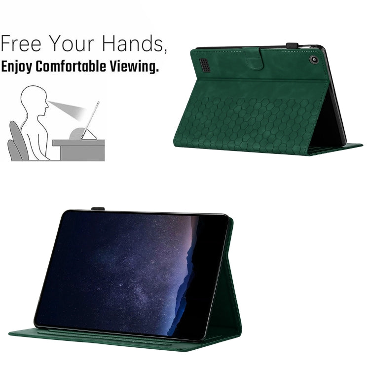 For Amazon Kindle Fire 7 2017 / 2019 Honeycomb Embossed Leather Smart Tablet Case