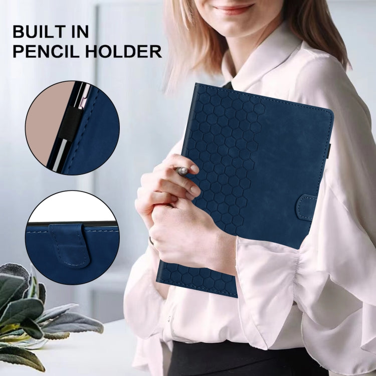 For Amazon Kindle Fire HD8 2017 / 2018 Honeycomb Embossed Leather Smart Tablet Case