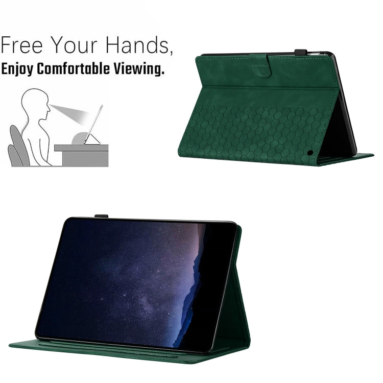 For Amazon Kindle Fire HD8 Plus 2022 Honeycomb Embossed Leather Smart Tablet Case