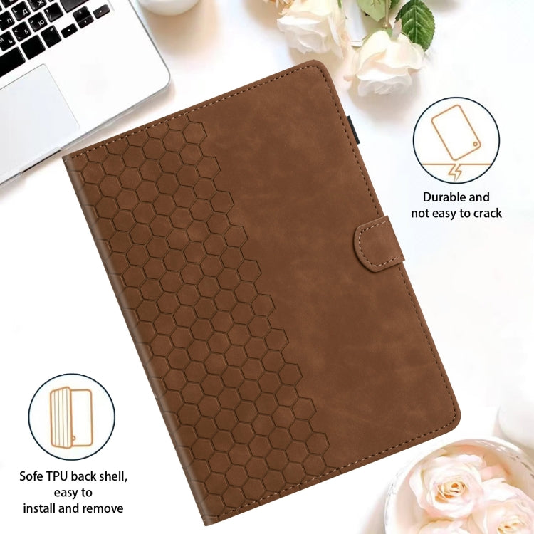 For Amazon Kindle Fire HD10 /HD10 Plus 2021 Honeycomb Embossed Leather Smart Tablet Case