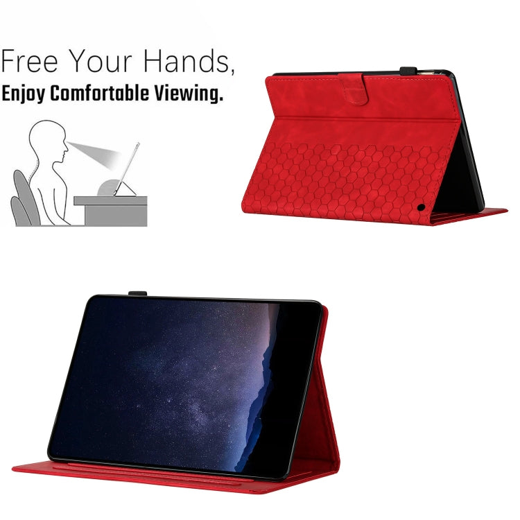 For Amazon Kindle Fire HD10 /HD10 Plus 2021 Honeycomb Embossed Leather Smart Tablet Case