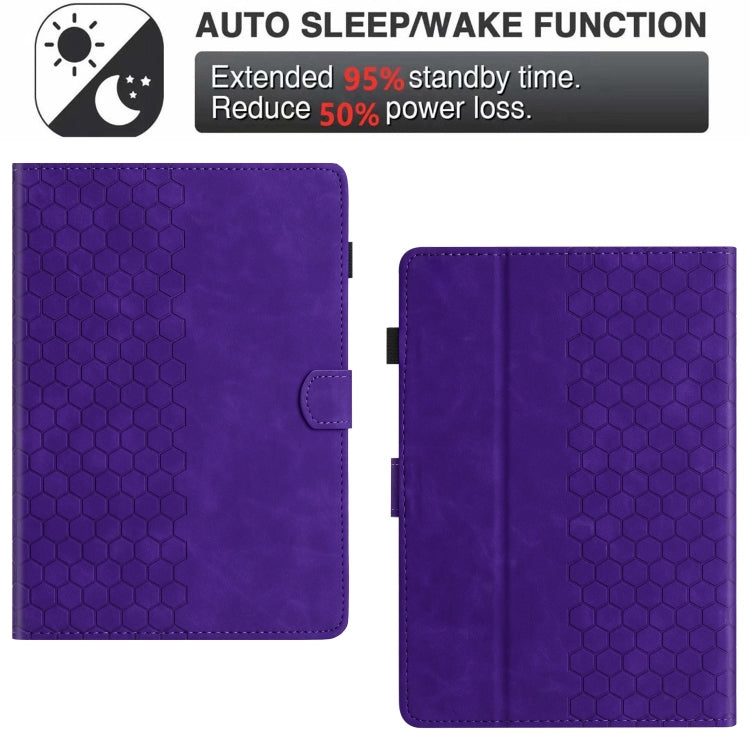 For Amazon Kindle Lite 2022 Honeycomb Embossed Leather Smart Tablet Case