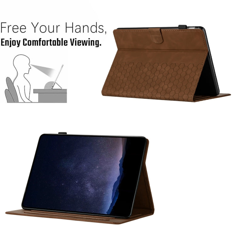 For Amazon Kindle Lite 2022 Honeycomb Embossed Leather Smart Tablet Case