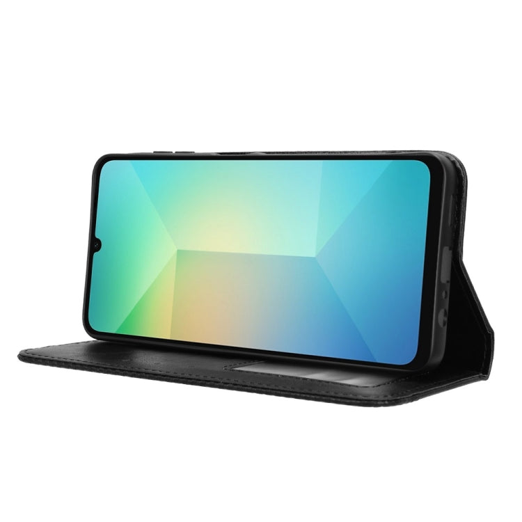 For Samsung Galaxy A06 Magnetic Buckle Retro Texture Leather Phone Case