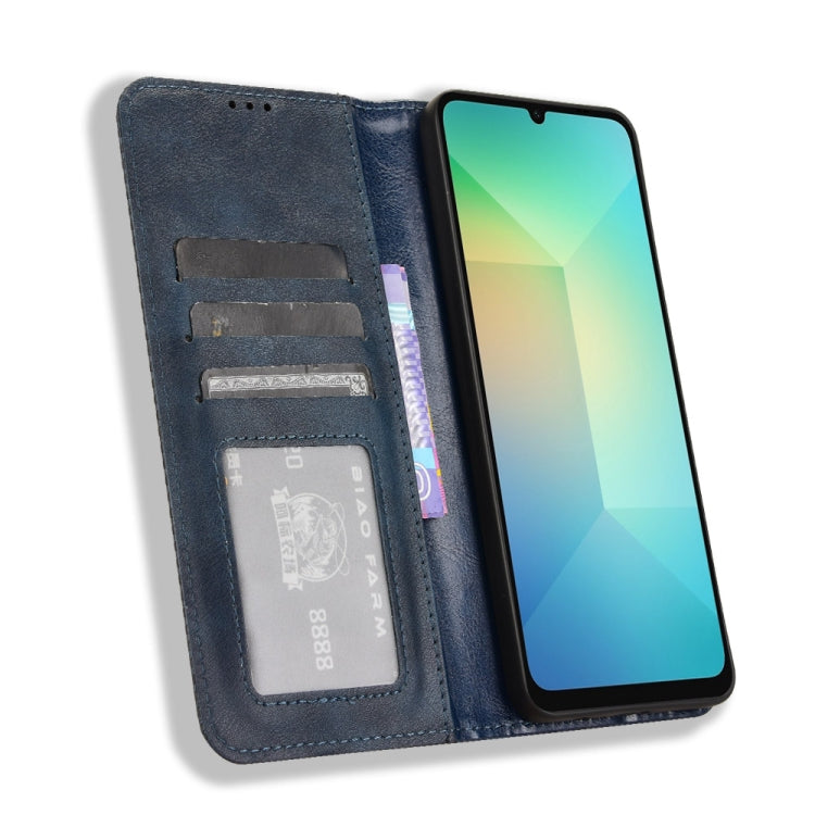 For Samsung Galaxy A06 Magnetic Buckle Retro Texture Leather Phone Case