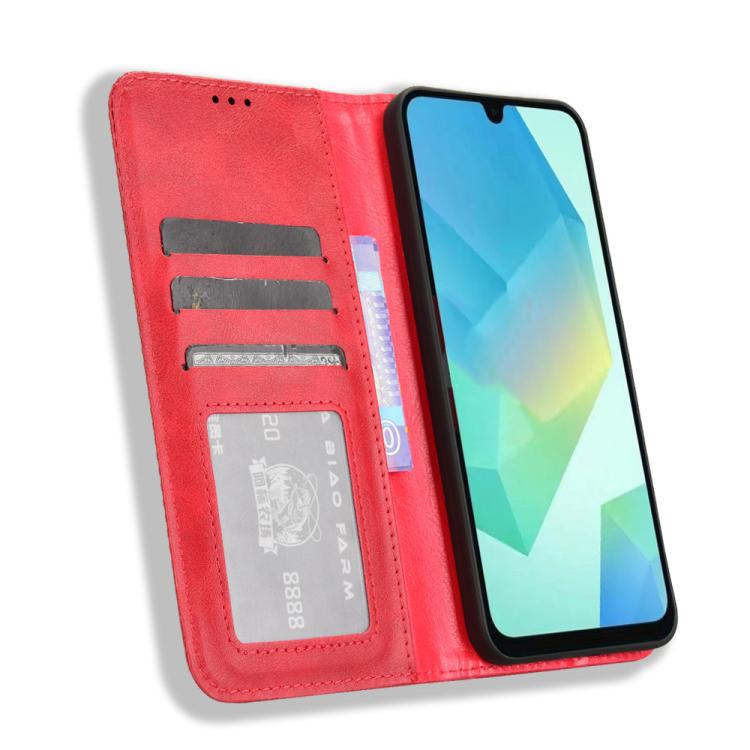 For Samsung Galaxy A16 5G Magnetic Buckle Retro Texture Leather Phone Case