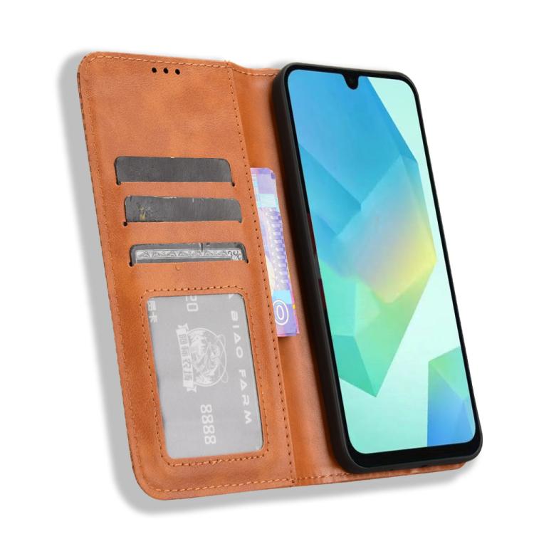 For Samsung Galaxy A16 5G Magnetic Buckle Retro Texture Leather Phone Case
