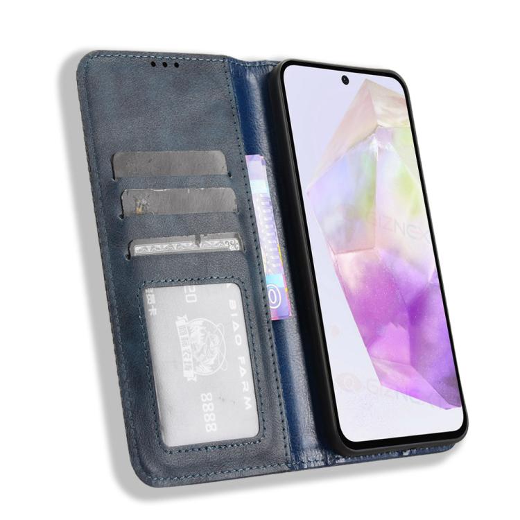 For Samsung Galaxy A36 5G Magnetic Buckle Retro Texture Leather Phone Case